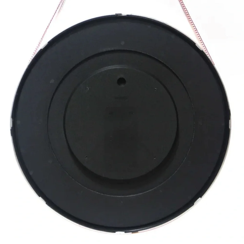 Round Rose Gold Accent Mirror with Rose Gold Hanging Chain